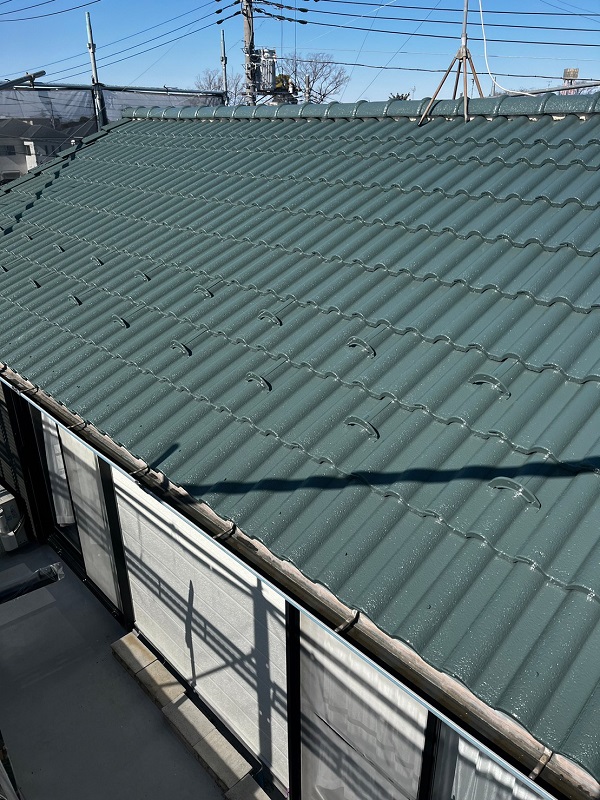 埼玉県春日部市｜屋根塗装・外壁塗装｜屋根の上塗りをしました！ (2)